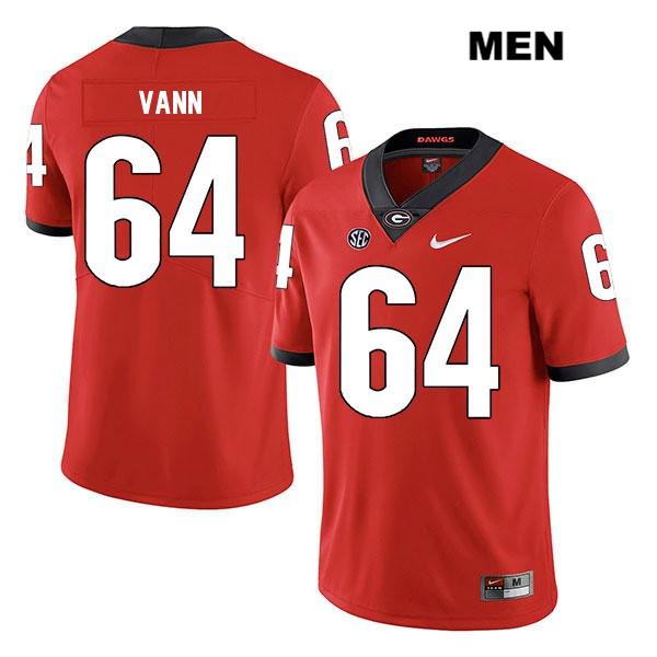 Georgia Bulldogs Men's David Vann #64 NCAA Legend Authentic Red Nike Stitched College Football Jersey PNT8256EM